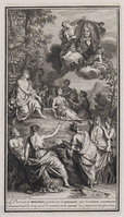 KG 11571
<br/>
Portret van Boileau naar Parnassus gedragen
<br/>
<em>Picart, Bernard (1673-1733)</em>